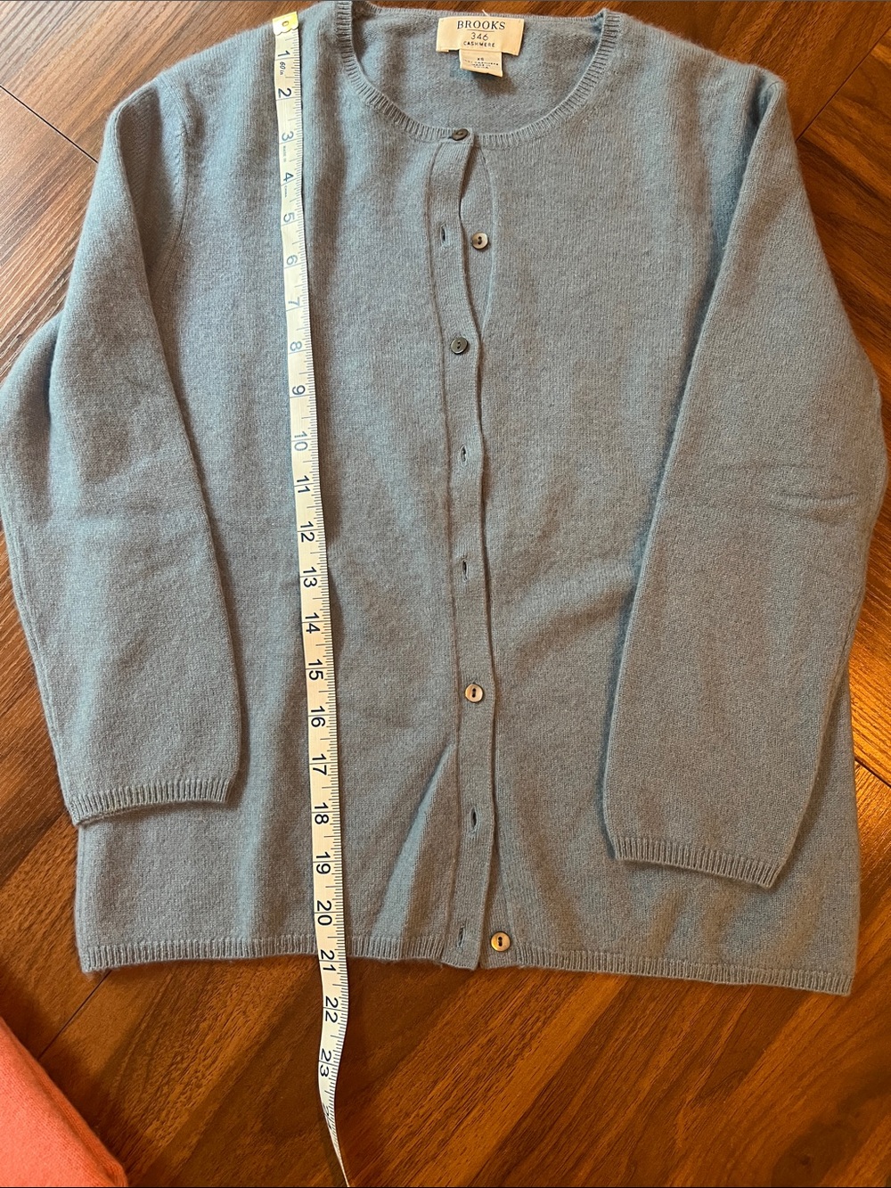 CASHMERE Brooks Brothers Women's Powder Blue Cashmere Button-Front Cardigan - Picture 2 of 4